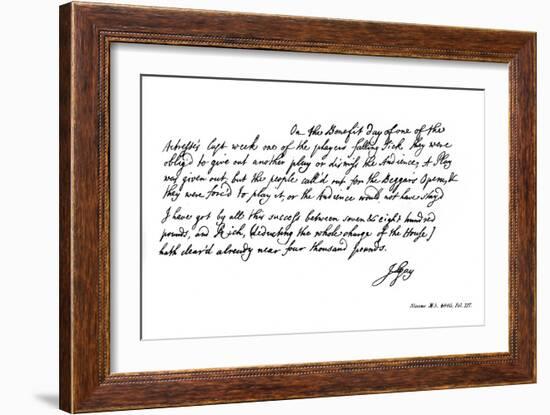 Part of a Letter from John Gay to Dean Swift, C1728-John Gay-Framed Giclee Print