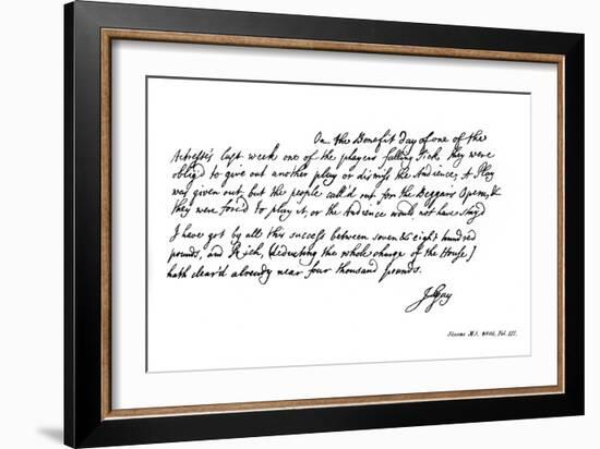 Part of a Letter from John Gay to Dean Swift, C1728-John Gay-Framed Giclee Print