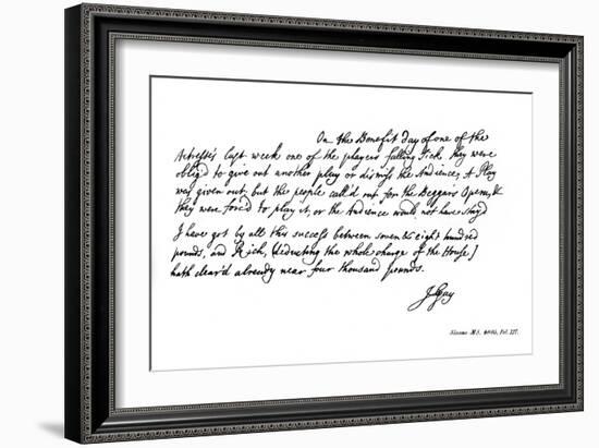 Part of a Letter from John Gay to Dean Swift, C1728-John Gay-Framed Giclee Print