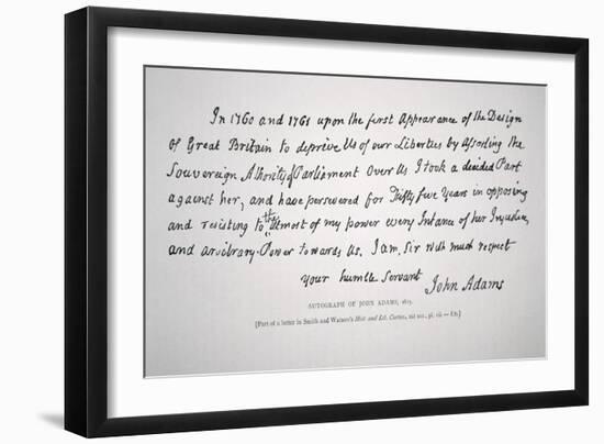 Part of a Letter Written and Signed by President John Adams-John Adams-Framed Giclee Print