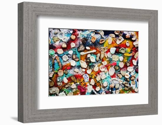 Part of Berlin Wall with Graffiti and Chewing Gums Stuck on It. Potsdamer Platz, Berlin, Germany-Michal Bednarek-Framed Photographic Print