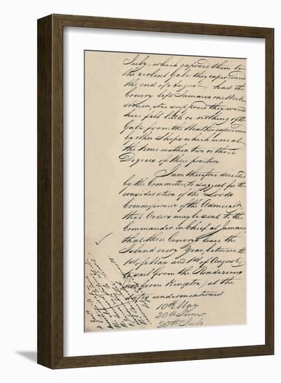 'Part of Letter Dated 31 December 1806 from Lloyd's to the Admiralty', (1928)-Unknown-Framed Giclee Print