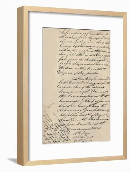 'Part of Letter Dated 31 December 1806 from Lloyd's to the Admiralty', (1928)-Unknown-Framed Giclee Print