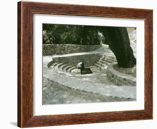Part of the elaborate system of stone cisterns that irrigate Hatta oasis-Werner Forman-Framed Giclee Print