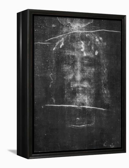 Part of the First Photograph of the Shroud Showing the Face-null-Framed Premier Image Canvas