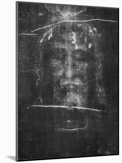 Part of the First Photograph of the Shroud Showing the Face-null-Mounted Photographic Print