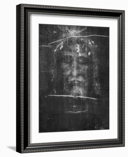 Part of the First Photograph of the Shroud Showing the Face-null-Framed Photographic Print