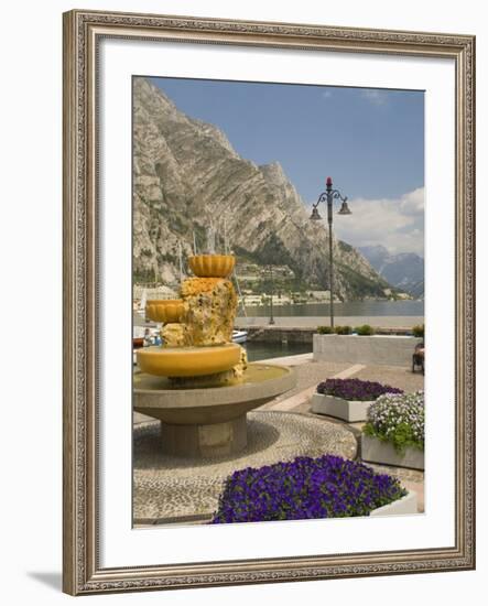 Part of the Lakeside Gardens, Looking North over the Lake, Limone, Lake Garda, Lombardy, Italy-James Emmerson-Framed Photographic Print