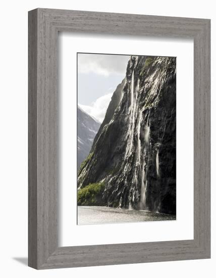 Part of the Seven Sisters waterfall, Geiranger Fjord, More og Romsdal-Tony Waltham-Framed Photographic Print