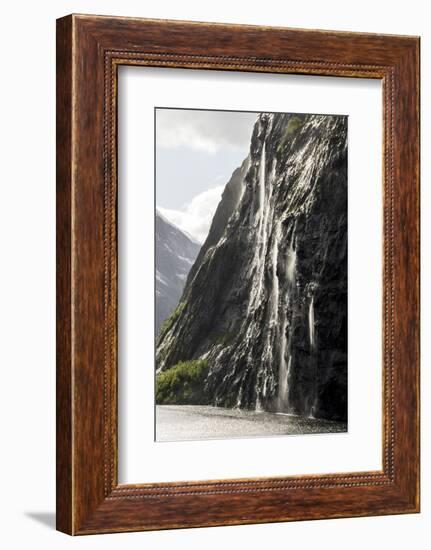 Part of the Seven Sisters waterfall, Geiranger Fjord, More og Romsdal-Tony Waltham-Framed Photographic Print