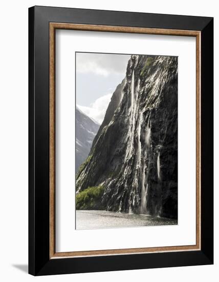 Part of the Seven Sisters waterfall, Geiranger Fjord, More og Romsdal-Tony Waltham-Framed Photographic Print