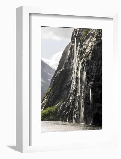 Part of the Seven Sisters waterfall, Geiranger Fjord, More og Romsdal-Tony Waltham-Framed Photographic Print