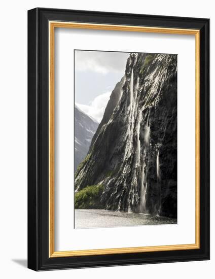 Part of the Seven Sisters waterfall, Geiranger Fjord, More og Romsdal-Tony Waltham-Framed Photographic Print