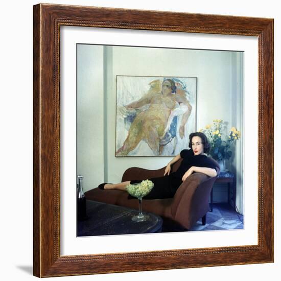 Part Time Fashion Model and Aspiring Painter Jane Wilson Posing in Front of One of Her Works-Gordon Parks-Framed Premium Photographic Print