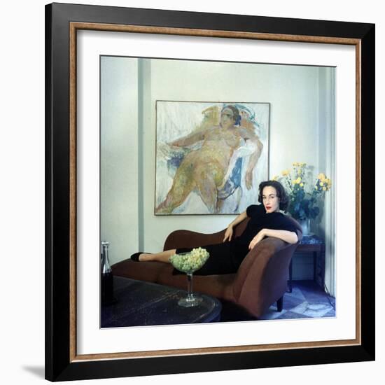 Part Time Fashion Model and Aspiring Painter Jane Wilson Posing in Front of One of Her Works-Gordon Parks-Framed Premium Photographic Print