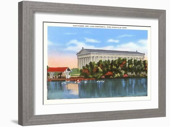 Parthenon and Lake, Nashville, Tennessee-null-Framed Art Print