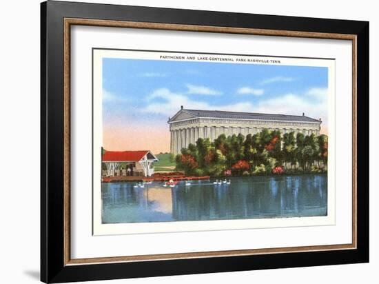 Parthenon and Lake, Nashville, Tennessee-null-Framed Art Print