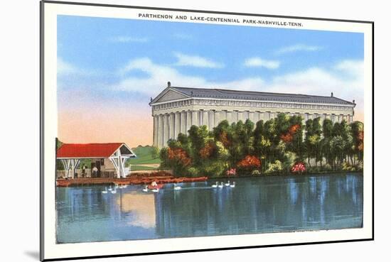 Parthenon and Lake, Nashville, Tennessee-null-Mounted Art Print