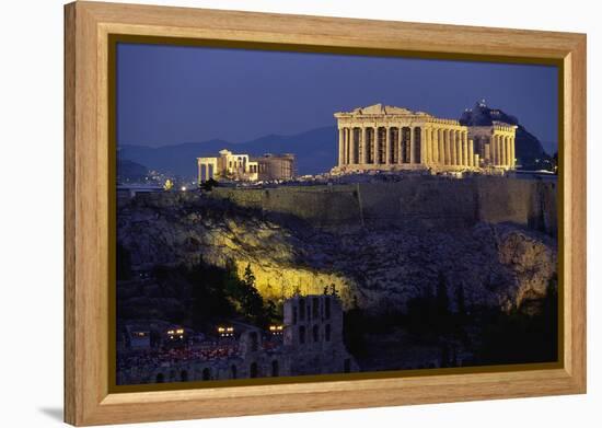 Parthenon Illuminated at Dusk-Paul Souders-Framed Premier Image Canvas