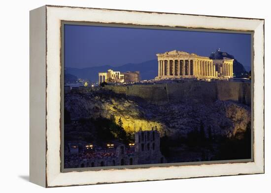 Parthenon Illuminated at Dusk-Paul Souders-Framed Premier Image Canvas