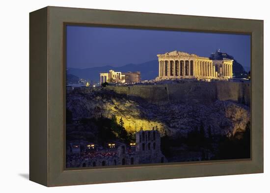 Parthenon Illuminated at Dusk-Paul Souders-Framed Premier Image Canvas