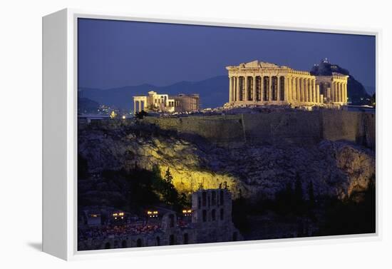 Parthenon Illuminated at Dusk-Paul Souders-Framed Premier Image Canvas