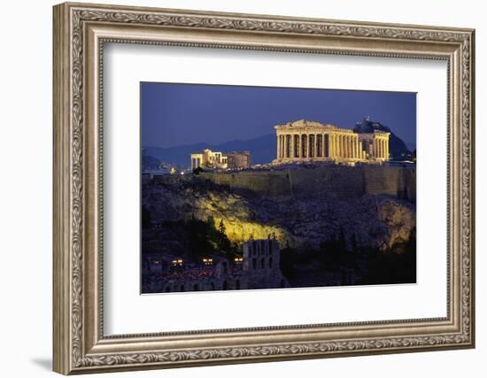 Parthenon Illuminated at Dusk-Paul Souders-Framed Photographic Print