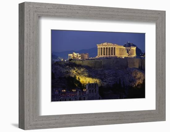 Parthenon Illuminated at Dusk-Paul Souders-Framed Photographic Print