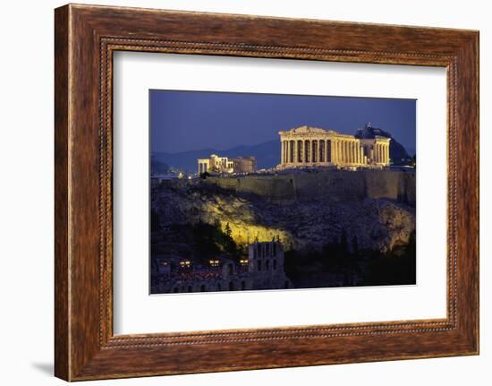 Parthenon Illuminated at Dusk-Paul Souders-Framed Photographic Print