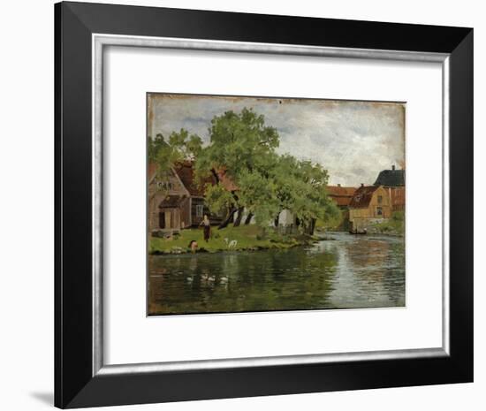 Parti fra Akerselven (Scene from Aker River)-null-Framed Giclee Print