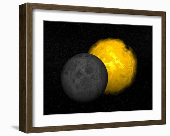 Partial Eclipse of the Sun-null-Framed Art Print