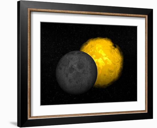 Partial Eclipse of the Sun-null-Framed Art Print