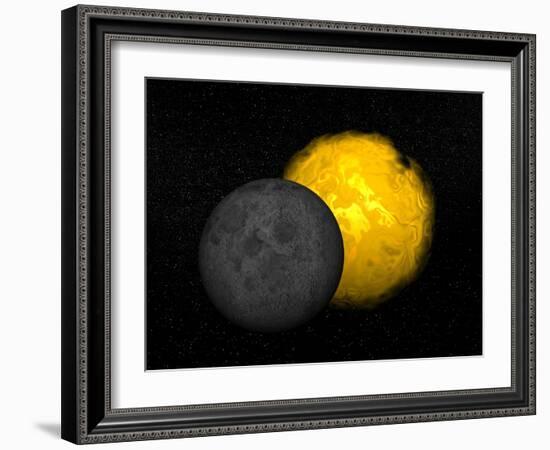 Partial Eclipse of the Sun-null-Framed Art Print