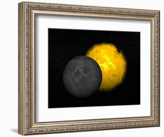 Partial Eclipse of the Sun-null-Framed Art Print