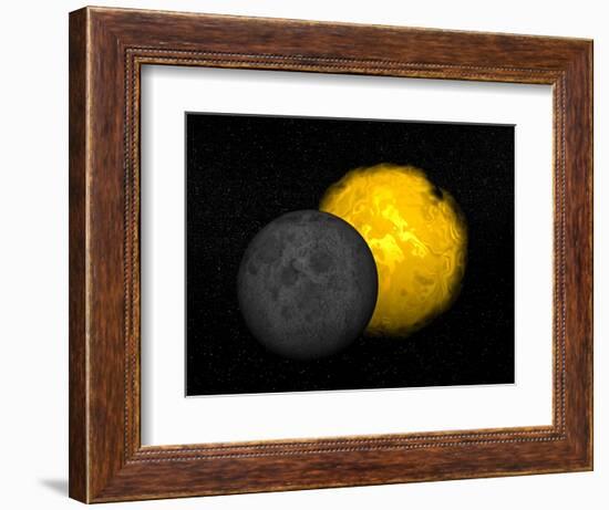 Partial Eclipse of the Sun-null-Framed Art Print