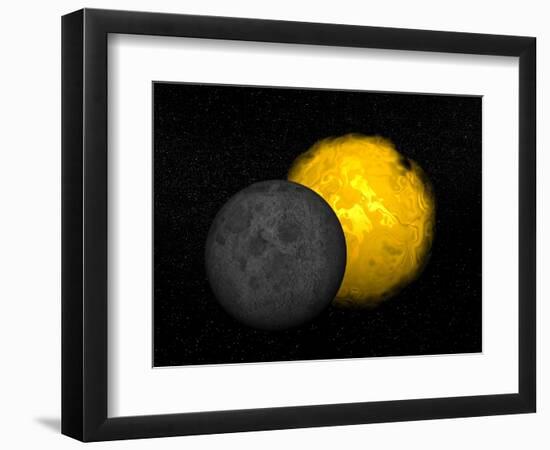 Partial Eclipse of the Sun-null-Framed Art Print