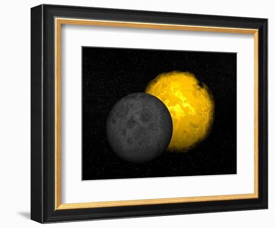 Partial Eclipse of the Sun-null-Framed Art Print