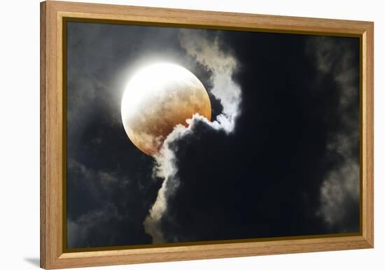 Partial Lunar Eclipse-Detlev Van Ravenswaay-Framed Premier Image Canvas