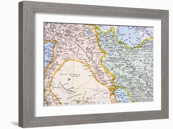 Partial Map of the Middle East in the 1890s, from 'The Citizen's Atlas of the World', Published…-English School-Framed Giclee Print