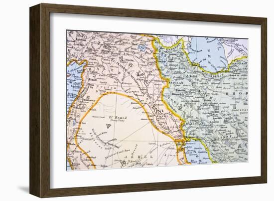 Partial Map of the Middle East in the 1890s, from 'The Citizen's Atlas of the World', Published…-English School-Framed Giclee Print