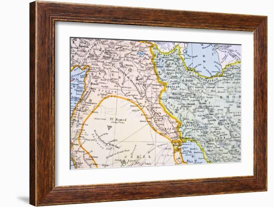 Partial Map of the Middle East in the 1890s, from 'The Citizen's Atlas of the World', Published…-English School-Framed Giclee Print