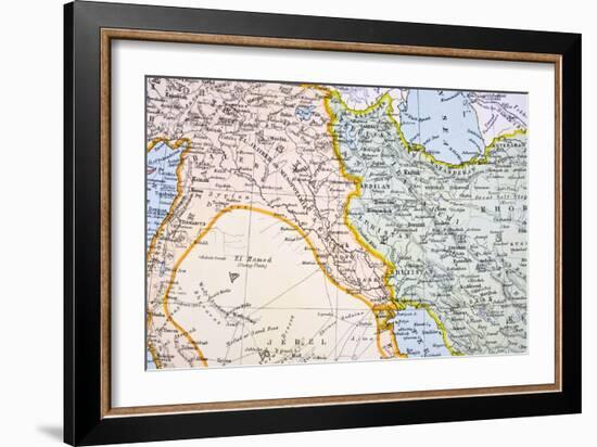 Partial Map of the Middle East in the 1890s, from 'The Citizen's Atlas of the World', Published…-English School-Framed Giclee Print