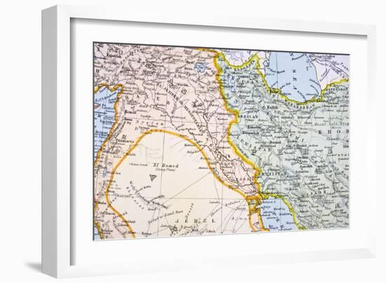 Partial Map of the Middle East in the 1890s, from 'The Citizen's Atlas of the World', Published…-English School-Framed Giclee Print