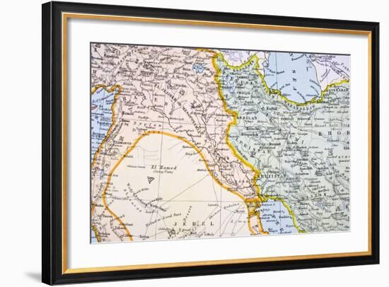 Partial Map of the Middle East in the 1890s, from 'The Citizen's Atlas of the World', Published…-English School-Framed Giclee Print