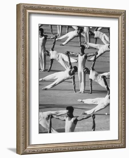 Participants in a Mammoth Sport and Fitness Show Called "Sportakiad" Practice-Stan Wayman-Framed Photographic Print