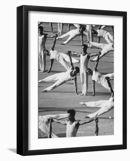 Participants in a Mammoth Sport and Fitness Show Called "Sportakiad" Practice-Stan Wayman-Framed Photographic Print