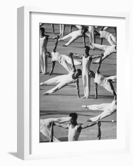 Participants in a Mammoth Sport and Fitness Show Called "Sportakiad" Practice-Stan Wayman-Framed Photographic Print