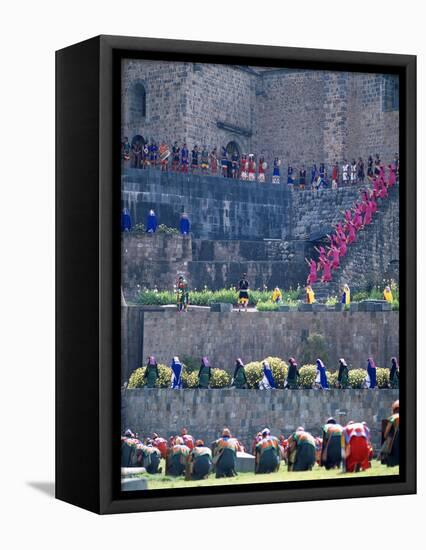 Participants in Annual Inti Raimi Festival That Celebrates Ancient Inca Ritual, Cusco, Peru-Jim Zuckerman-Framed Premier Image Canvas