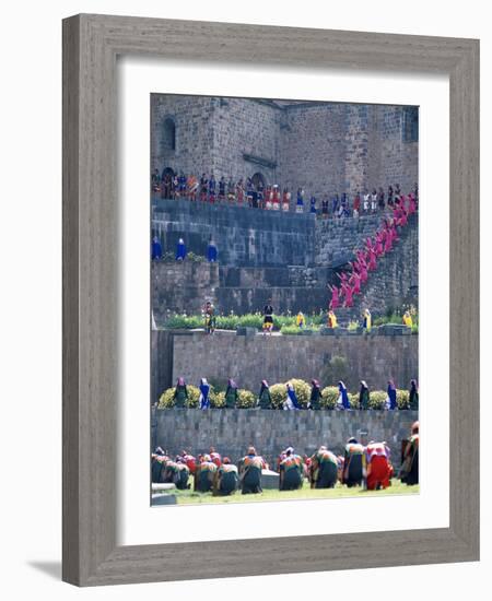 Participants in Annual Inti Raimi Festival That Celebrates Ancient Inca Ritual, Cusco, Peru-Jim Zuckerman-Framed Photographic Print