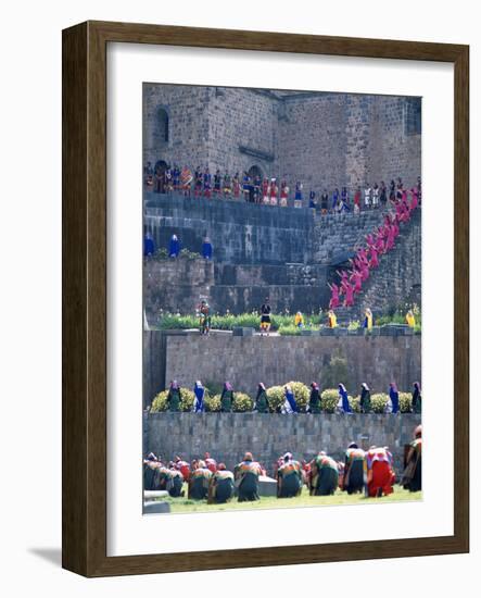 Participants in Annual Inti Raimi Festival That Celebrates Ancient Inca Ritual, Cusco, Peru-Jim Zuckerman-Framed Photographic Print